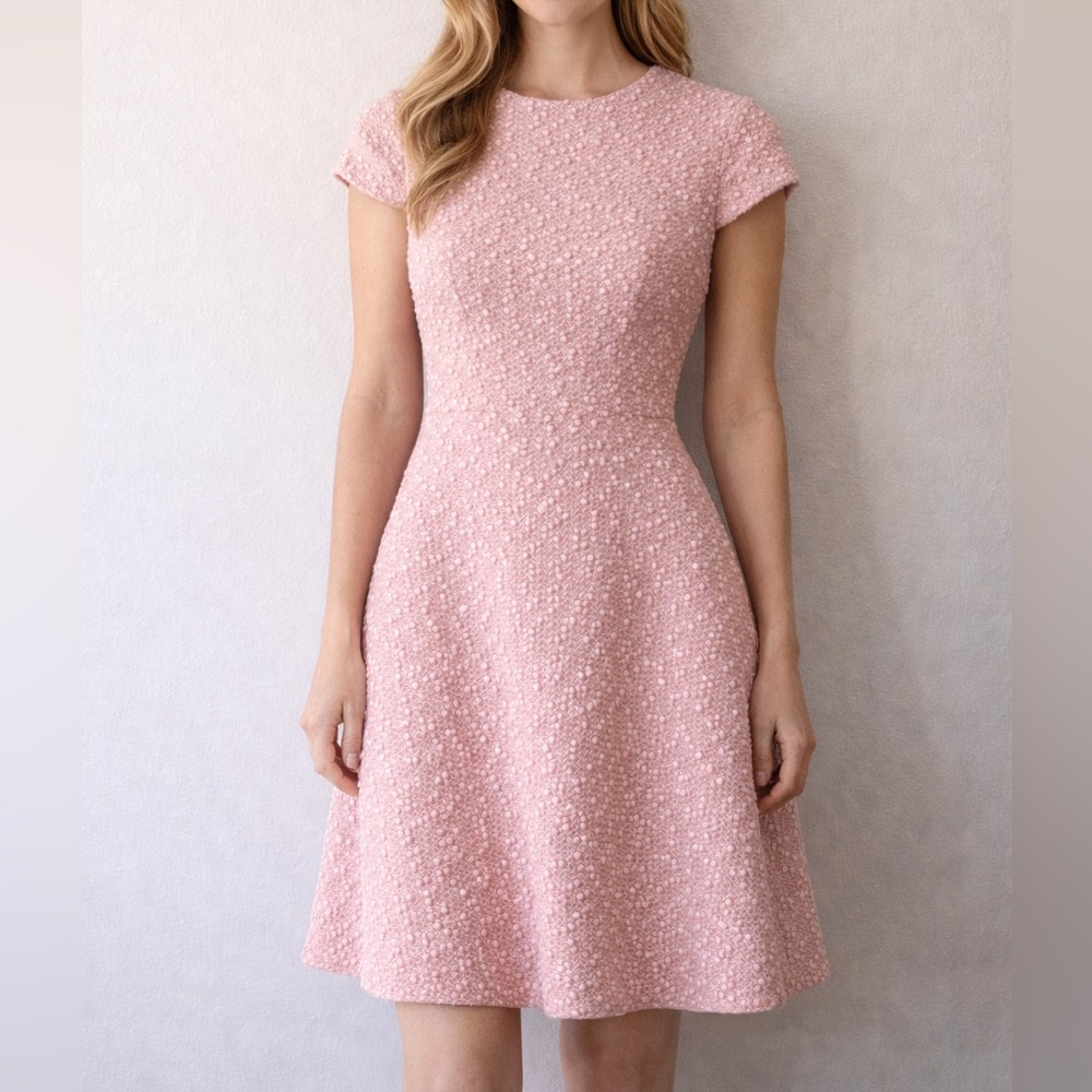 Vince Camuto Blush Textured Fit & Flare Dress Size 2 NWT $158